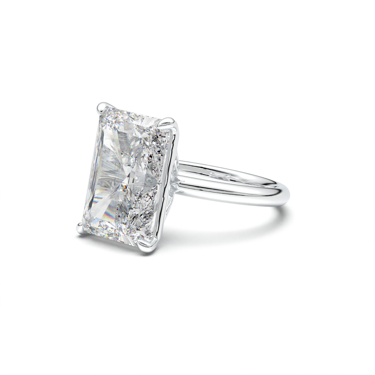 Radiant Solitaire Horseshoe Setting Engagement Ring