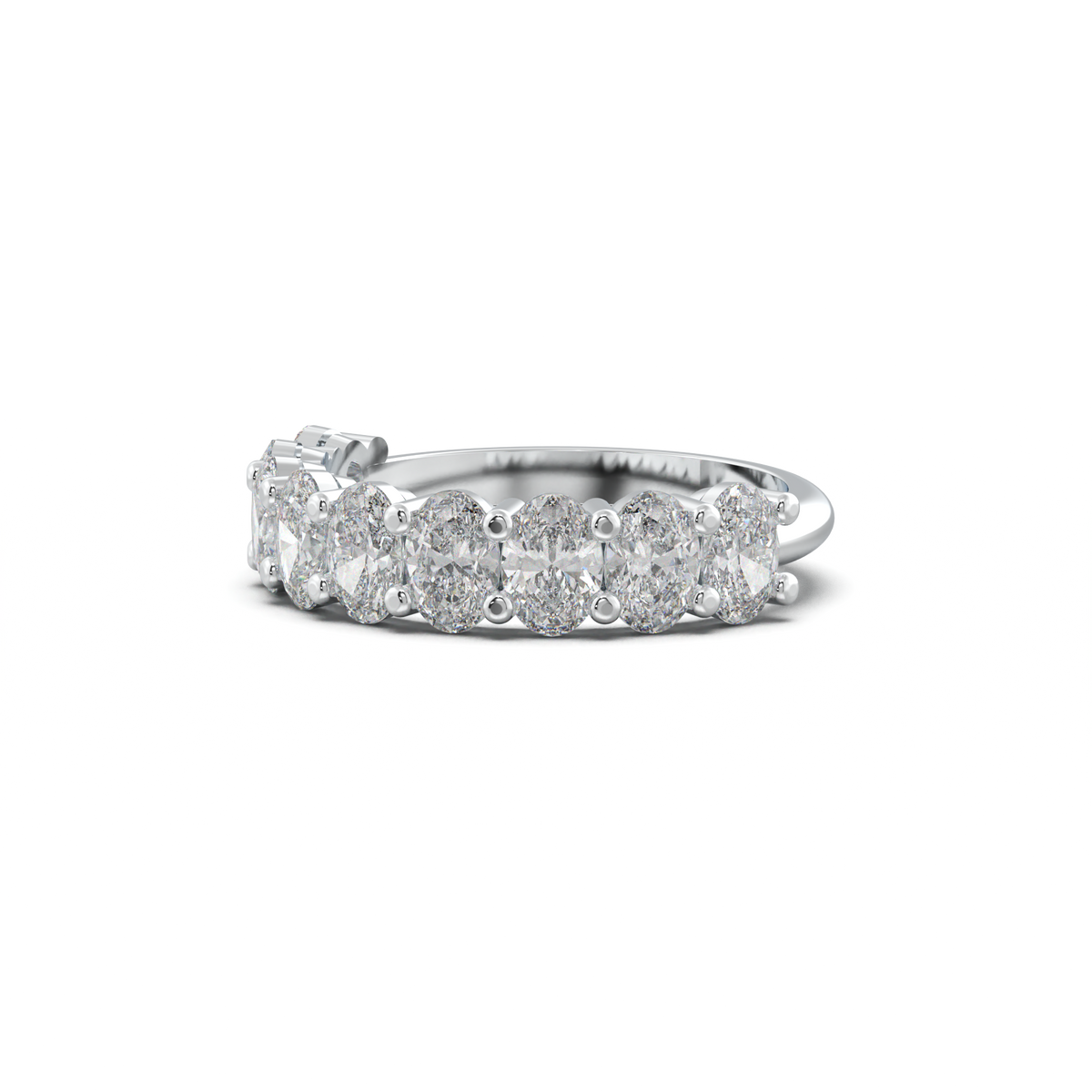 Nine-Oval Half-Eternity Wedding Band
