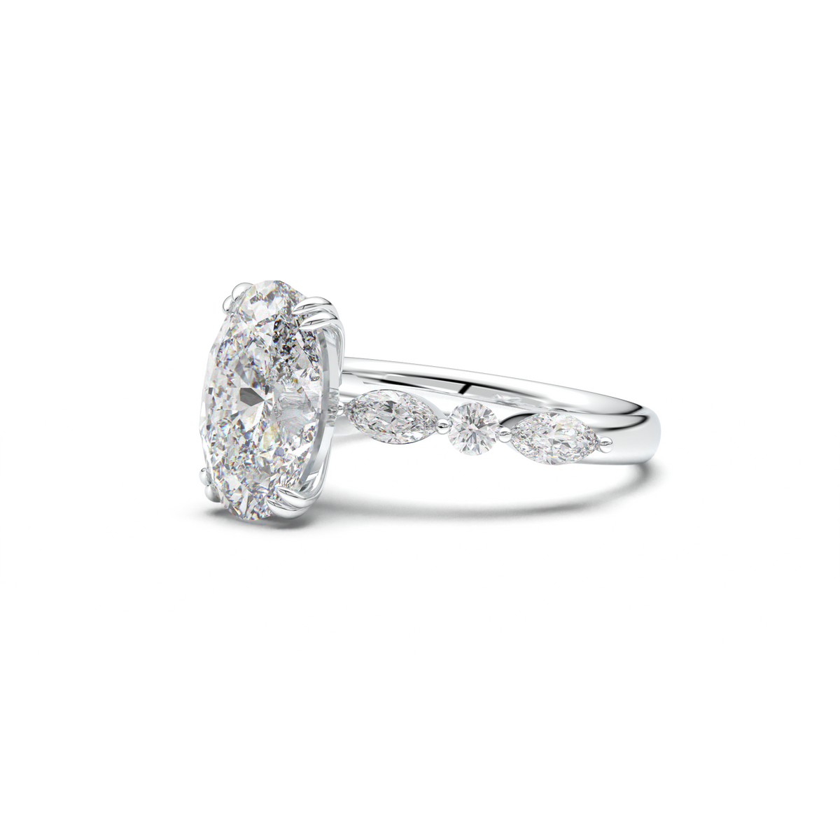 Oval Mixed-Shape Engagement Ring