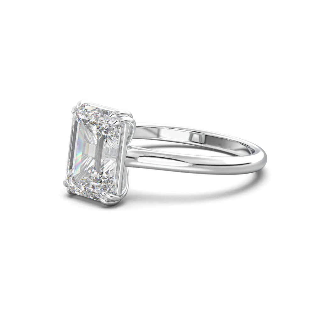 Emerald Solitaire Engagement Ring