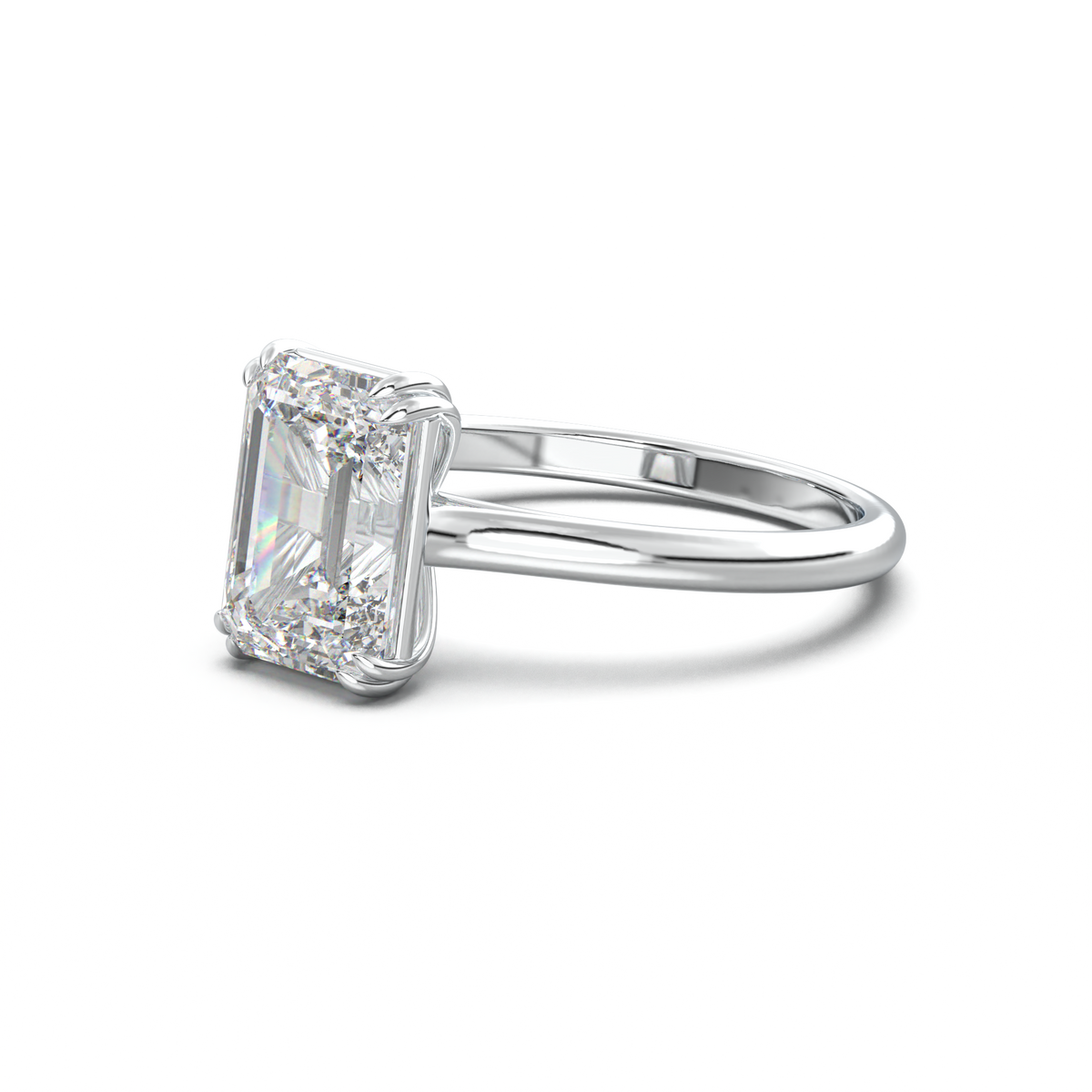 Emerald Solitaire Engagement Ring