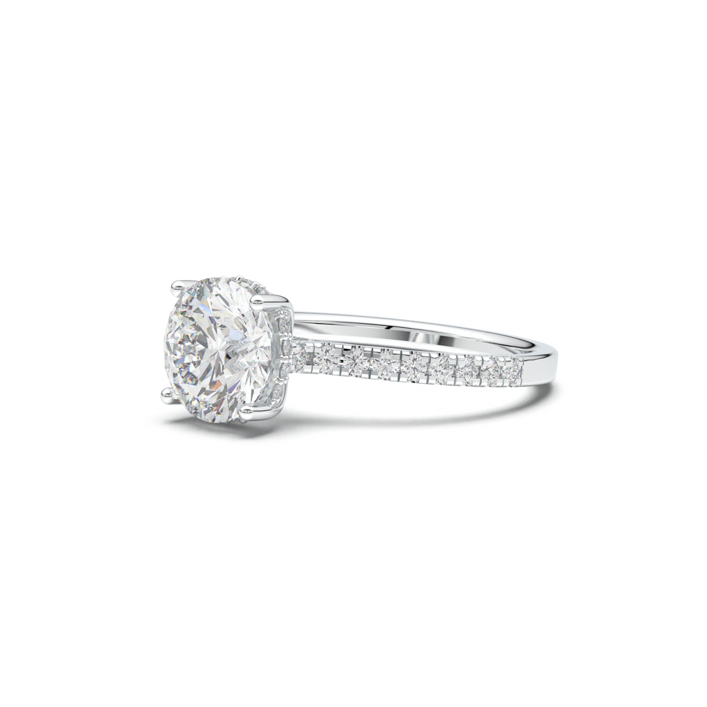 Round Pavé Engagement Ring