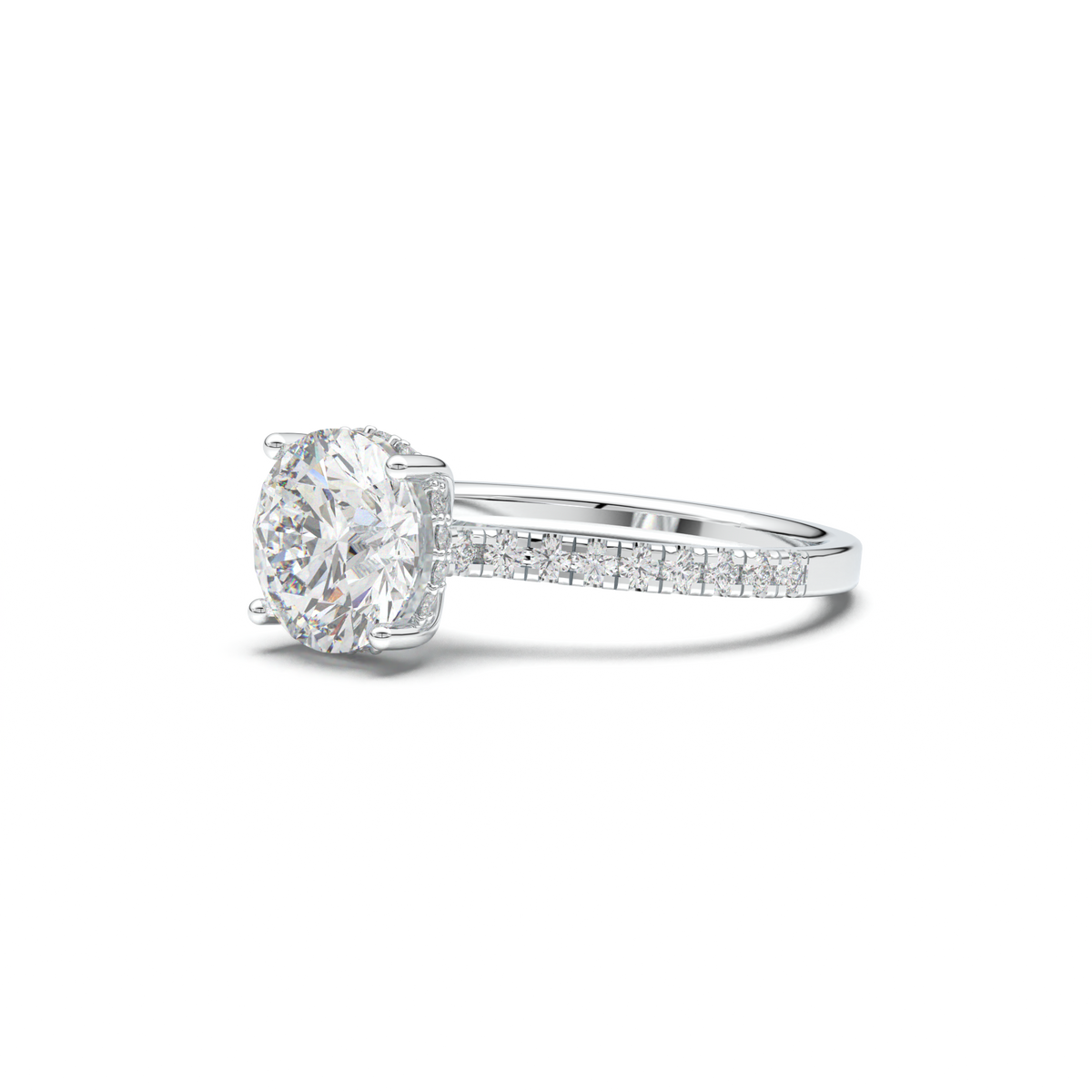 Round Pavé Engagement Ring