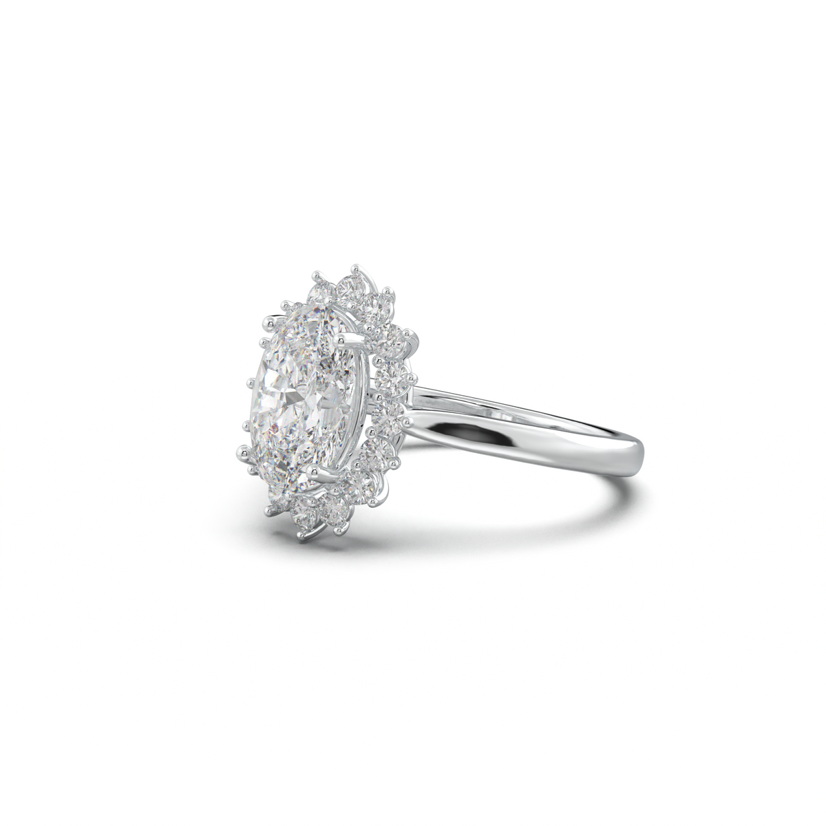 Oval Halo Engagement Ring
