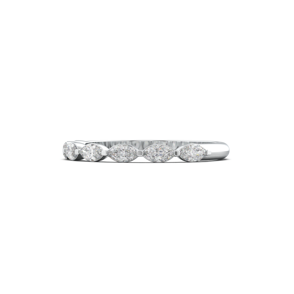 East-West Marquise Half-Eternity Wedding Band