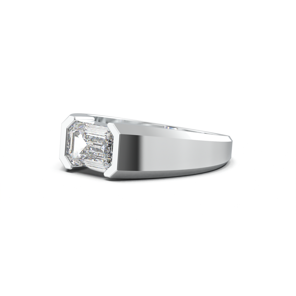 East-West Emerald Men's Ring
