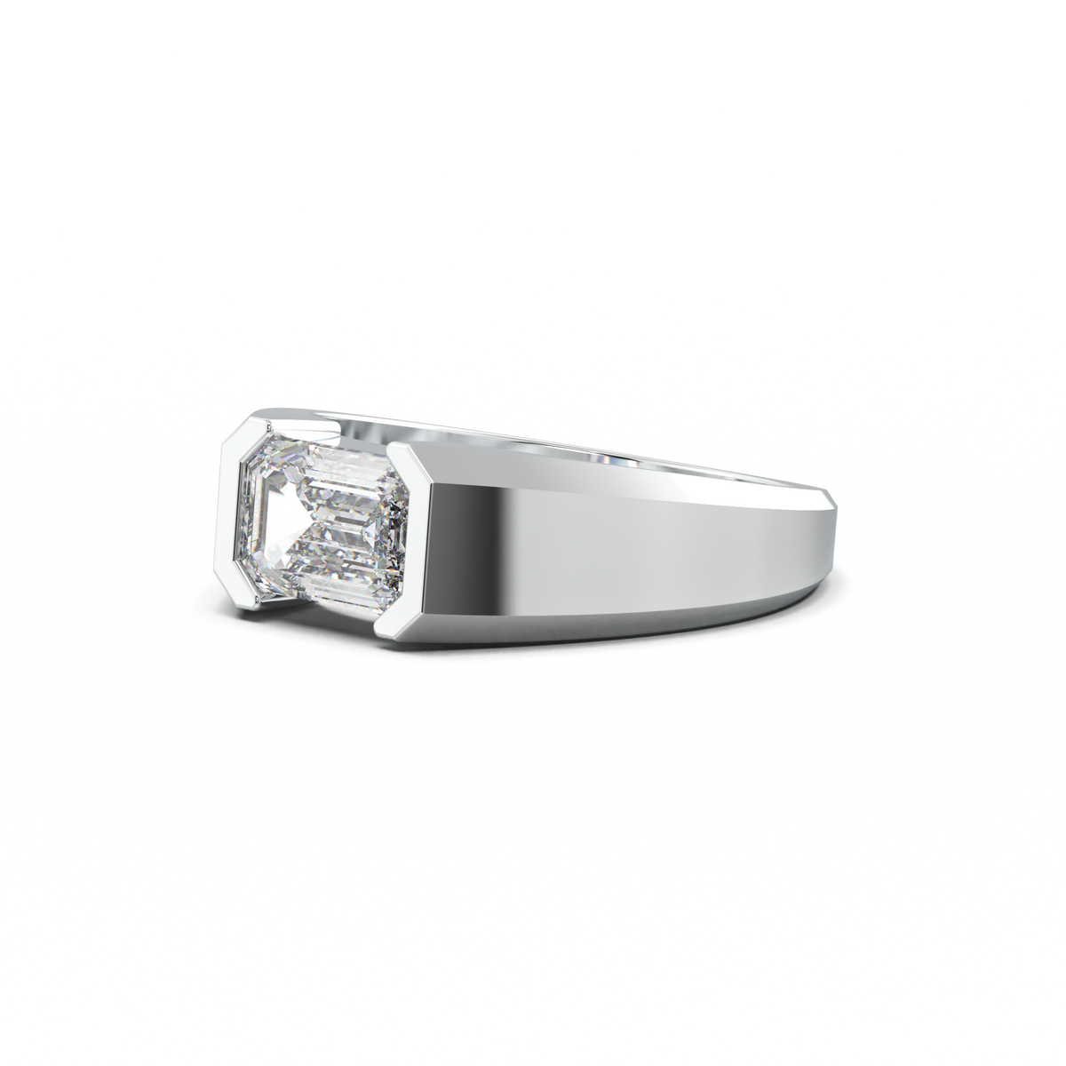 East-West Emerald Men's Ring