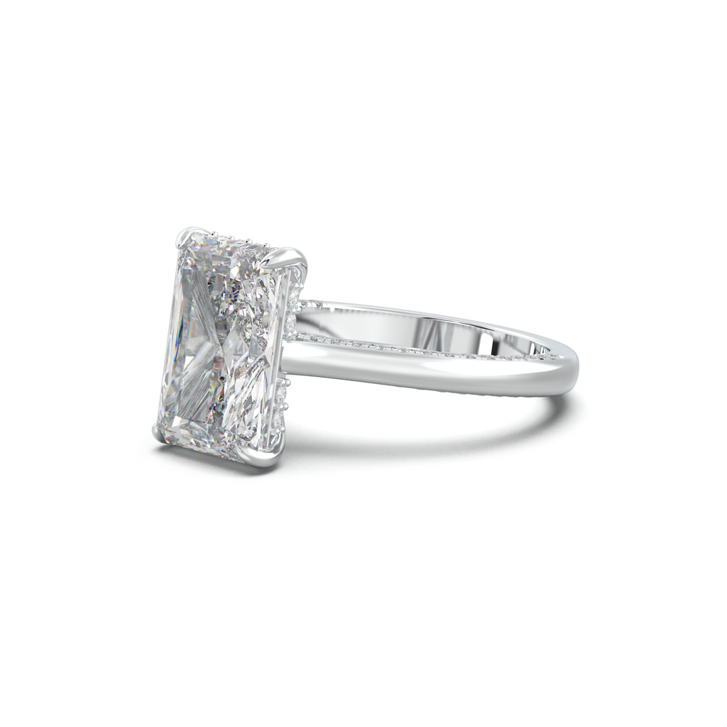 Radiant Pavé Hidden Halo Engagement Ring