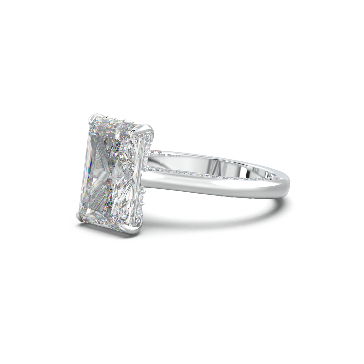 Radiant Pavé Hidden Halo Engagement Ring