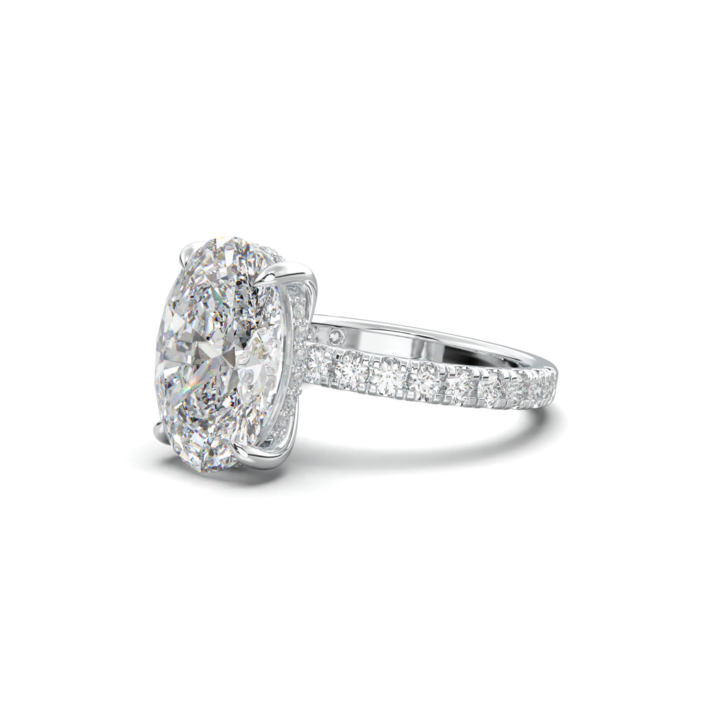 Oval Pavé Hidden Halo Engagement Ring