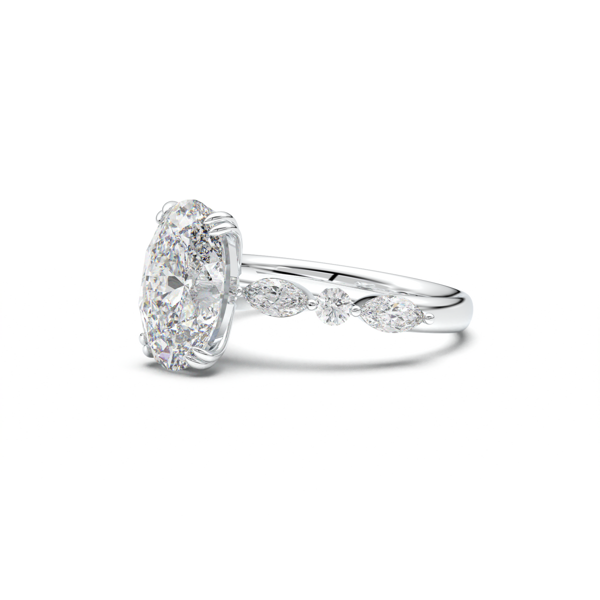 Oval Mixed-Shape Engagement Ring