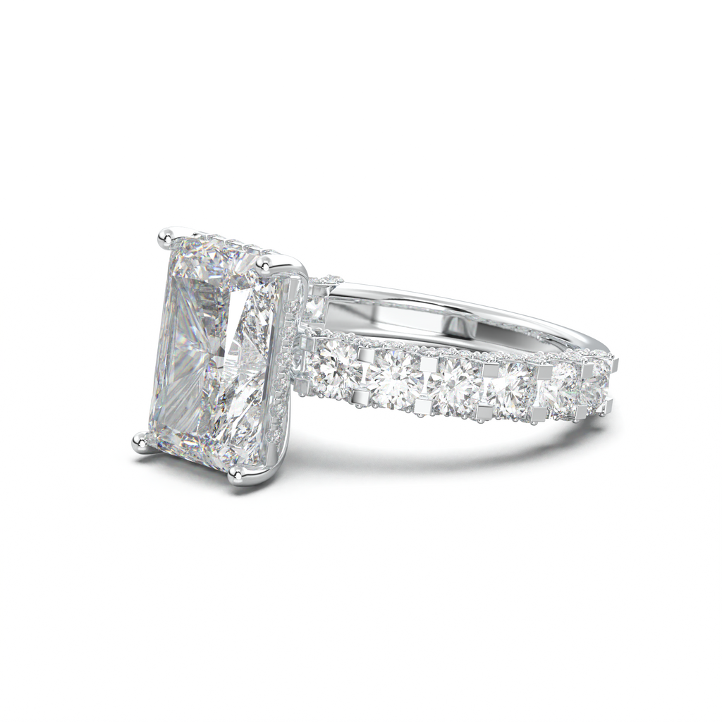 Radiant Diamond Band Engagement Ring