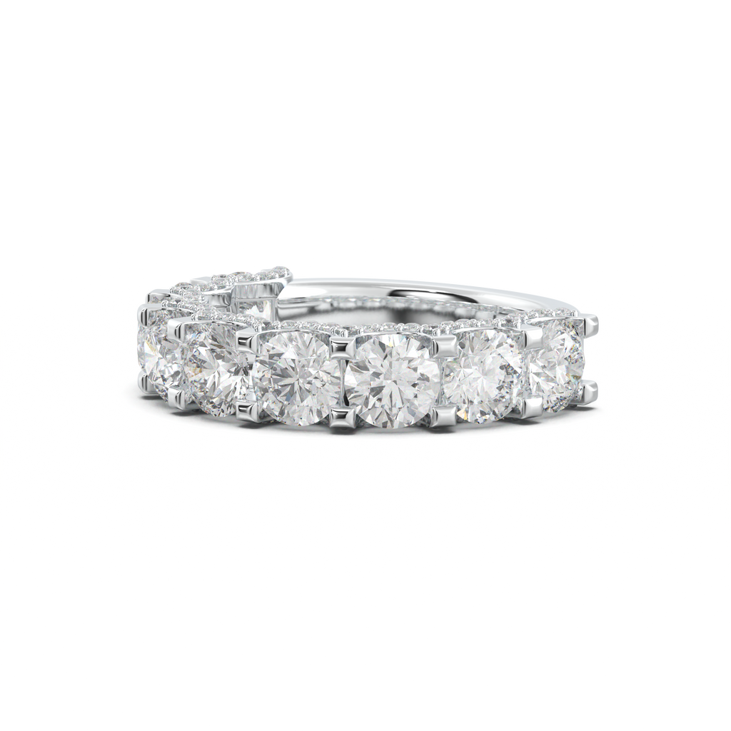 Round Diamond Pavé-Edge Wedding Band