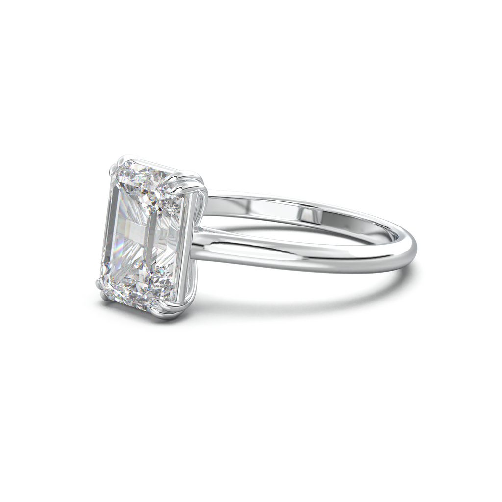 Emerald Solitaire Engagement Ring