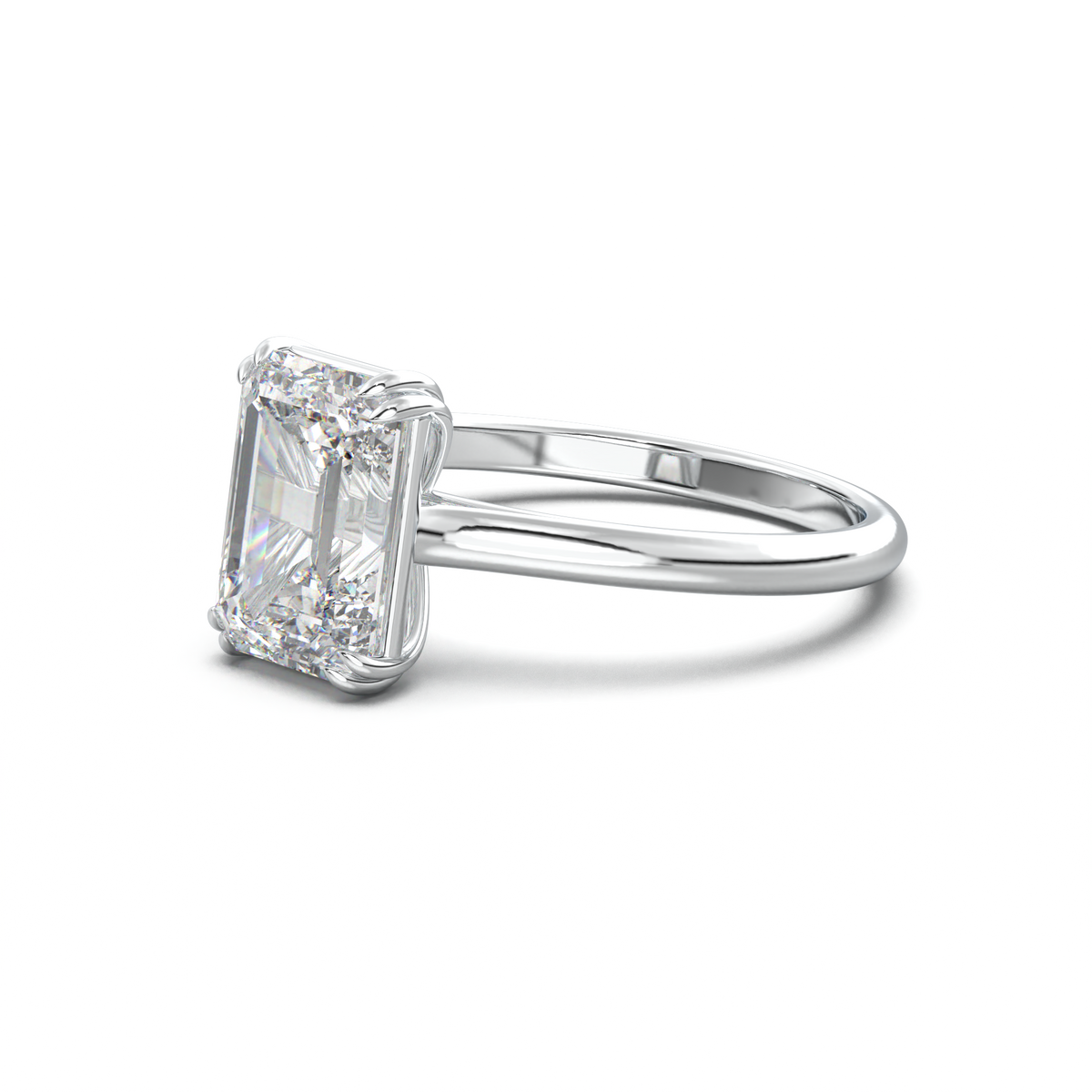 Emerald Solitaire Engagement Ring