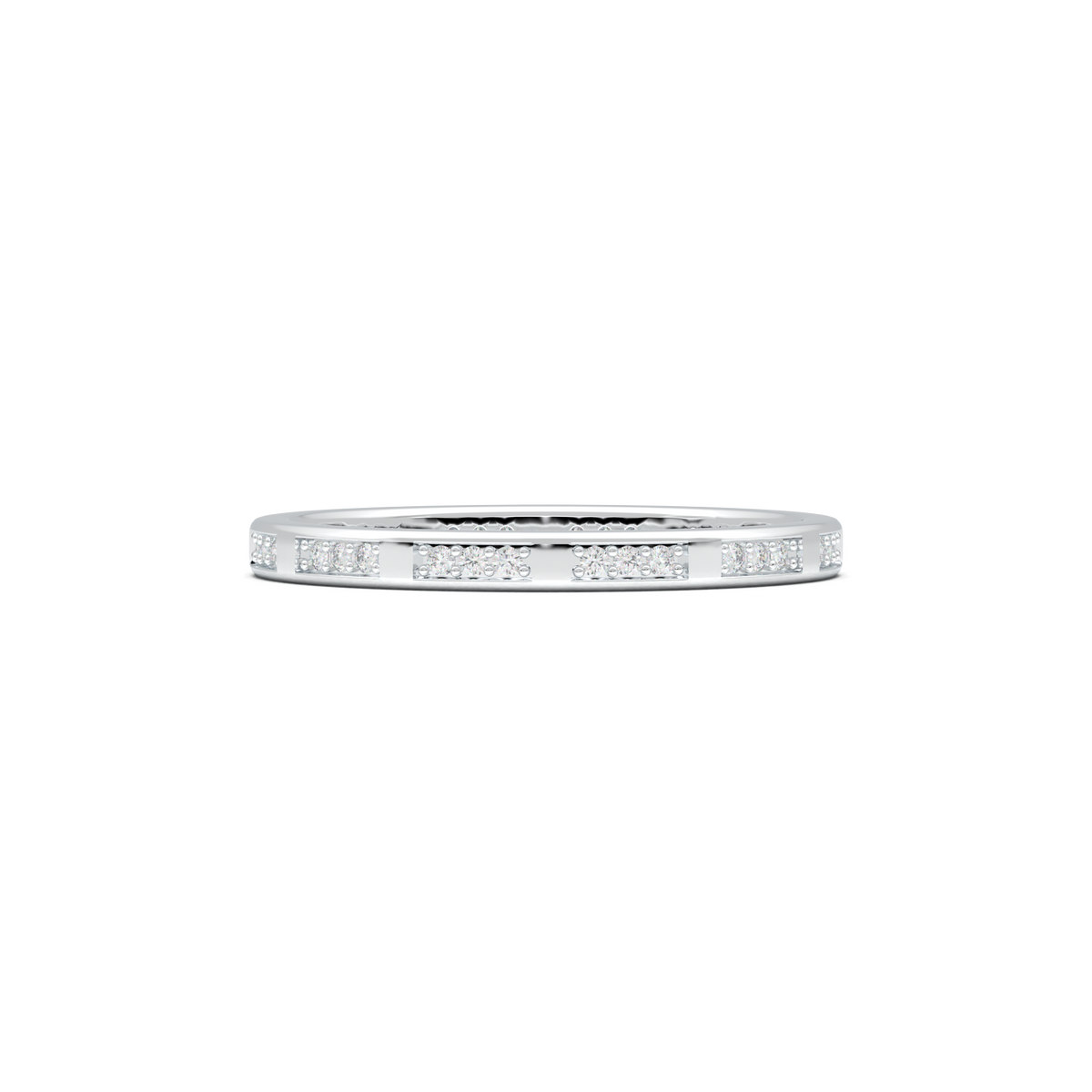 Geometric Round Diamond Wedding Band