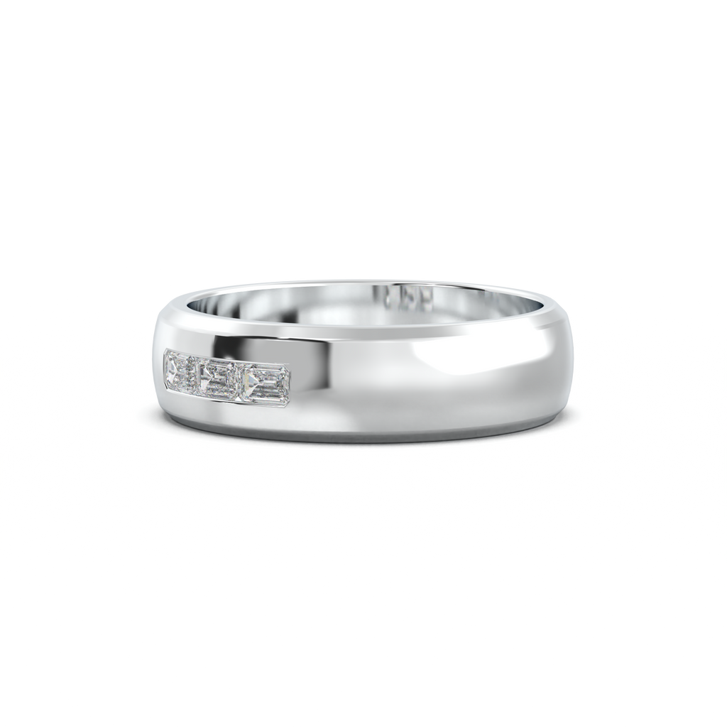 Three-Emerald Inlay Men's Band