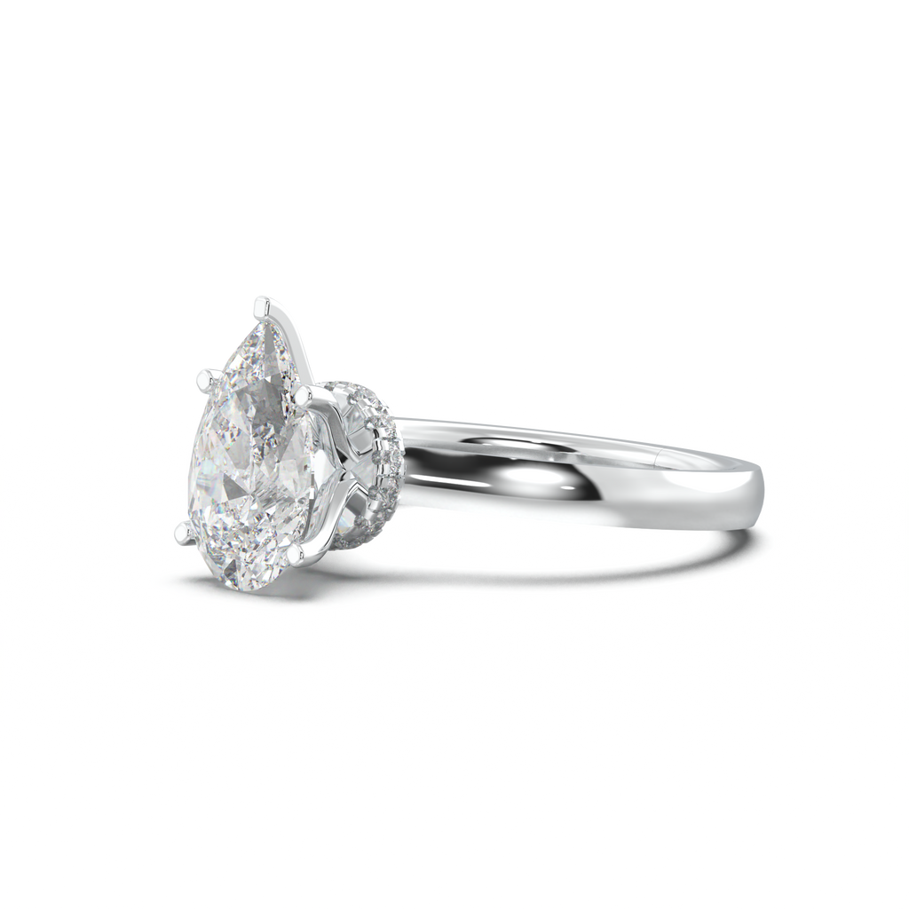 Cushion Hidden Pavé Engagement Ring