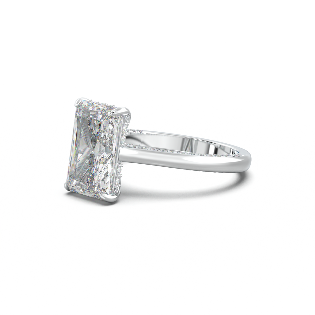 Radiant Pavé Hidden Halo Engagement Ring