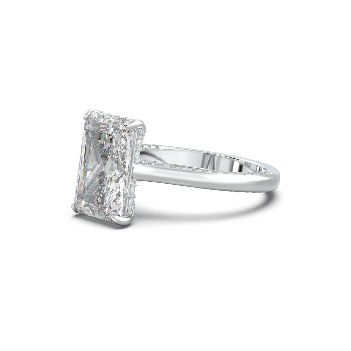 Radiant Pavé Hidden Halo Engagement Ring