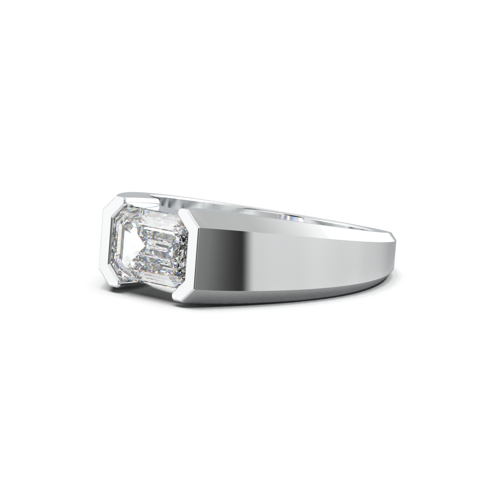East-West Emerald Men's Ring