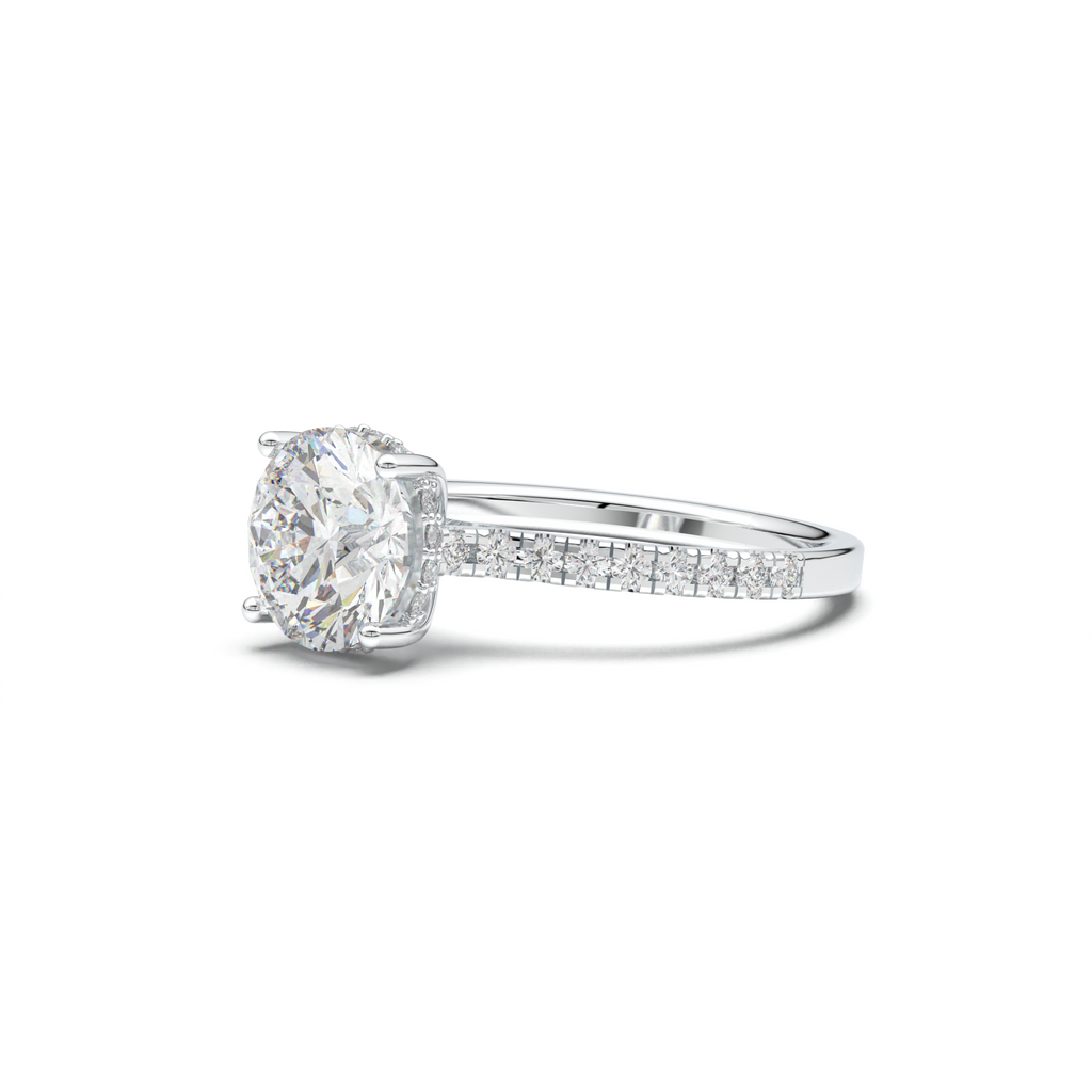 Round Pavé Engagement Ring