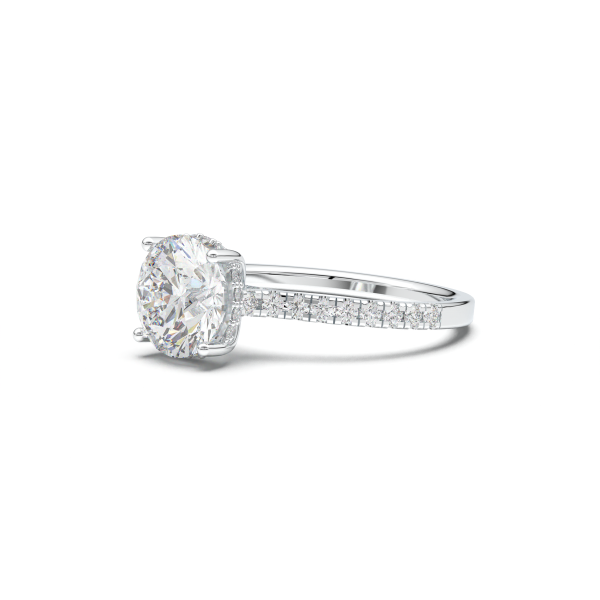 Round Pavé Engagement Ring