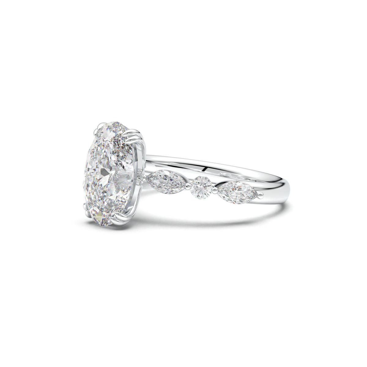 Oval Mixed-Shape Engagement Ring