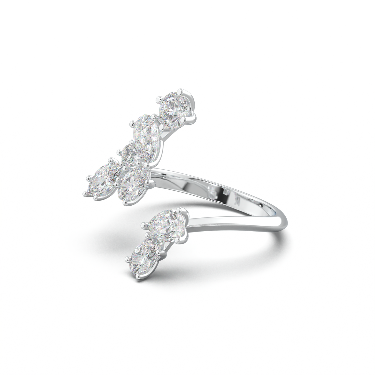 Asymmetric Mixed-Shape Diamond & Peridot Ring
