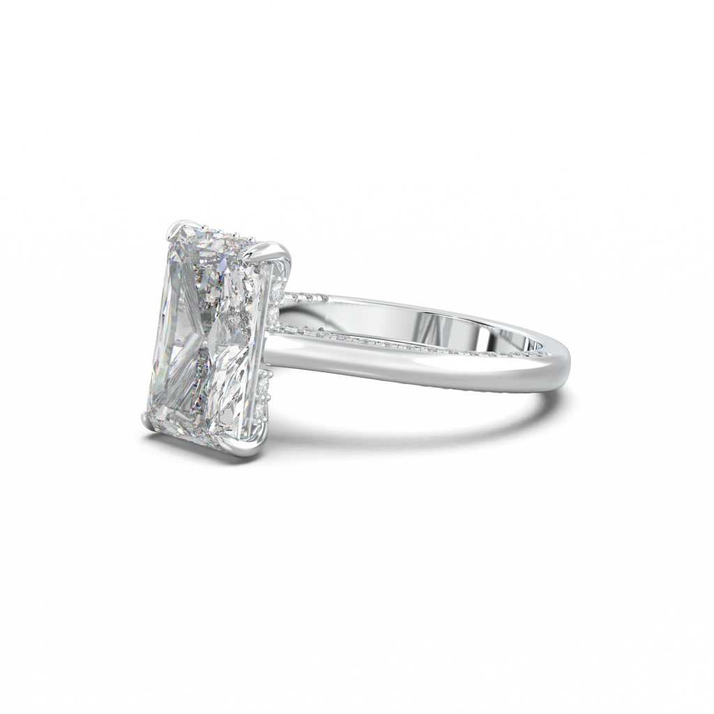 Radiant Pavé Hidden Halo Engagement Ring