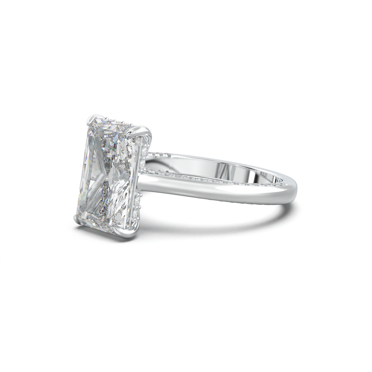 Radiant Pavé Hidden Halo Engagement Ring