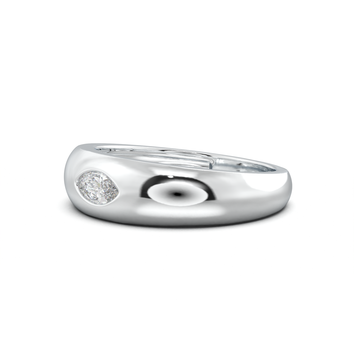 Flush-Set Marquise Men's Band