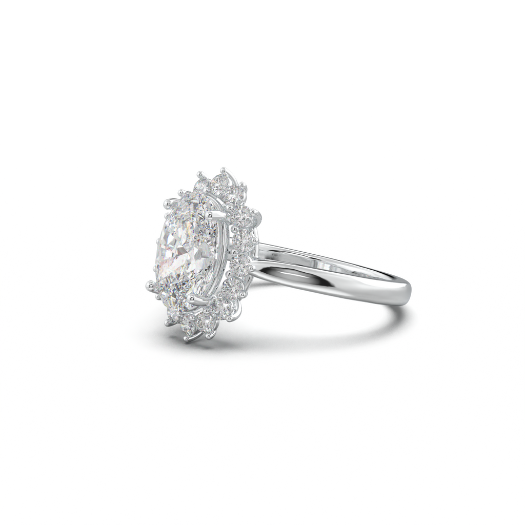 Oval Halo Engagement Ring