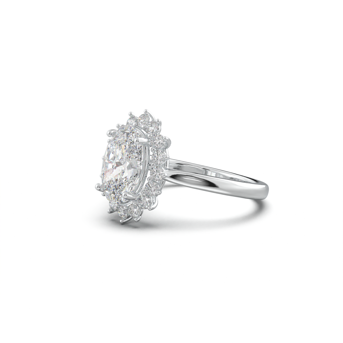 Oval Halo Engagement Ring
