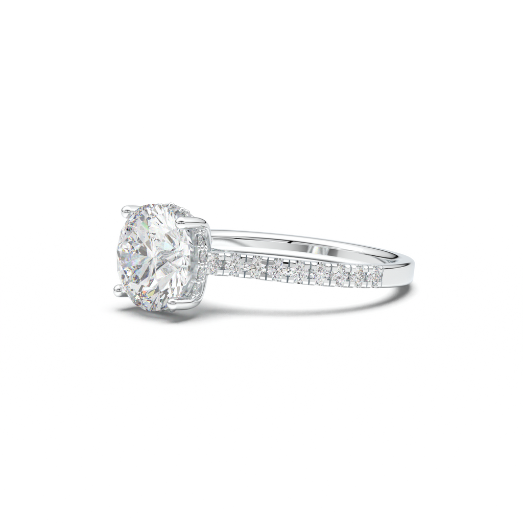 Round Pavé Engagement Ring