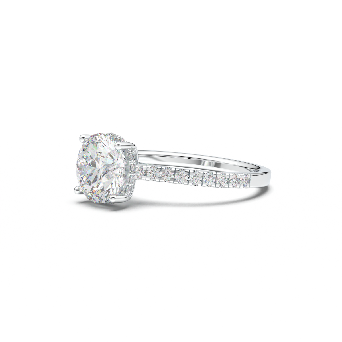 Round Pavé Engagement Ring