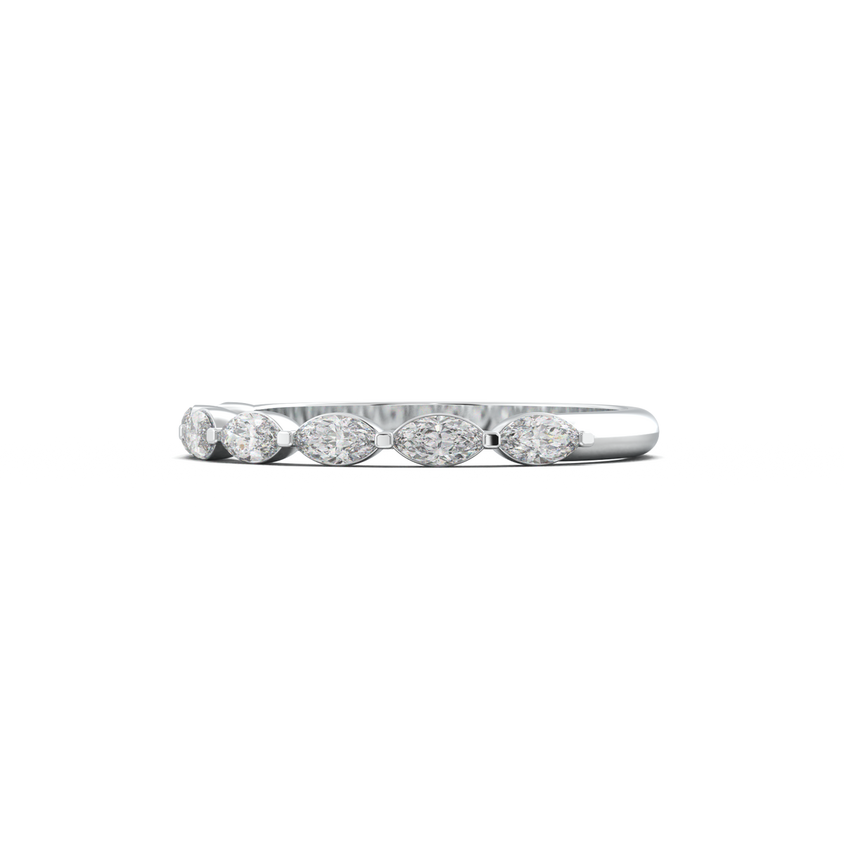 East-West Marquise Half-Eternity Wedding Band