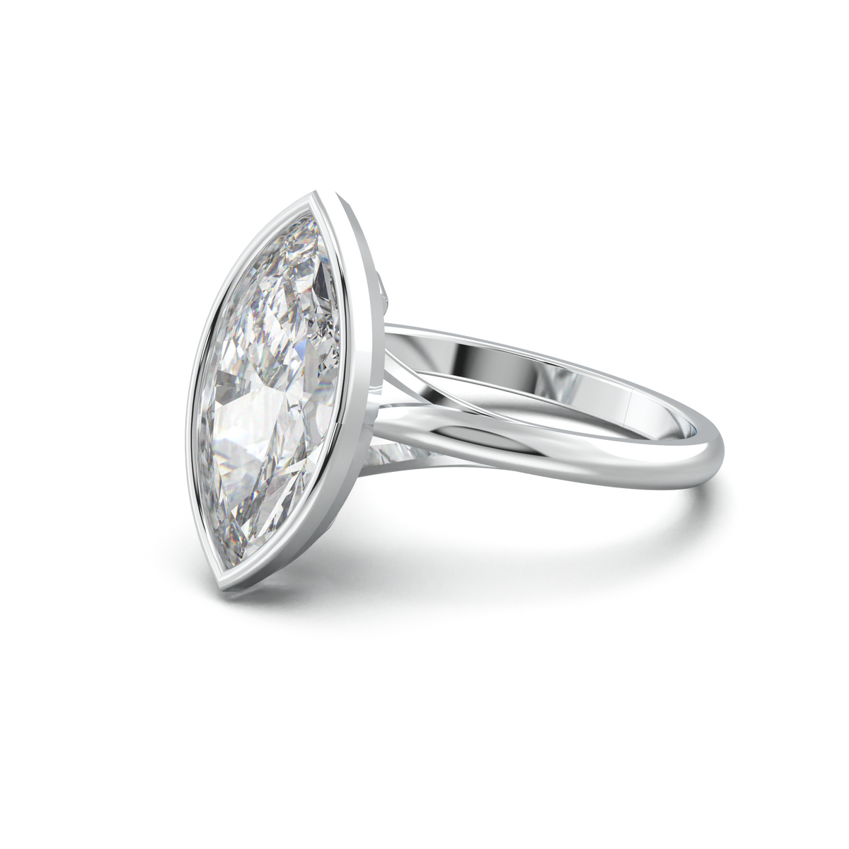 Marquise Bezel Solitaire Engagement Ring