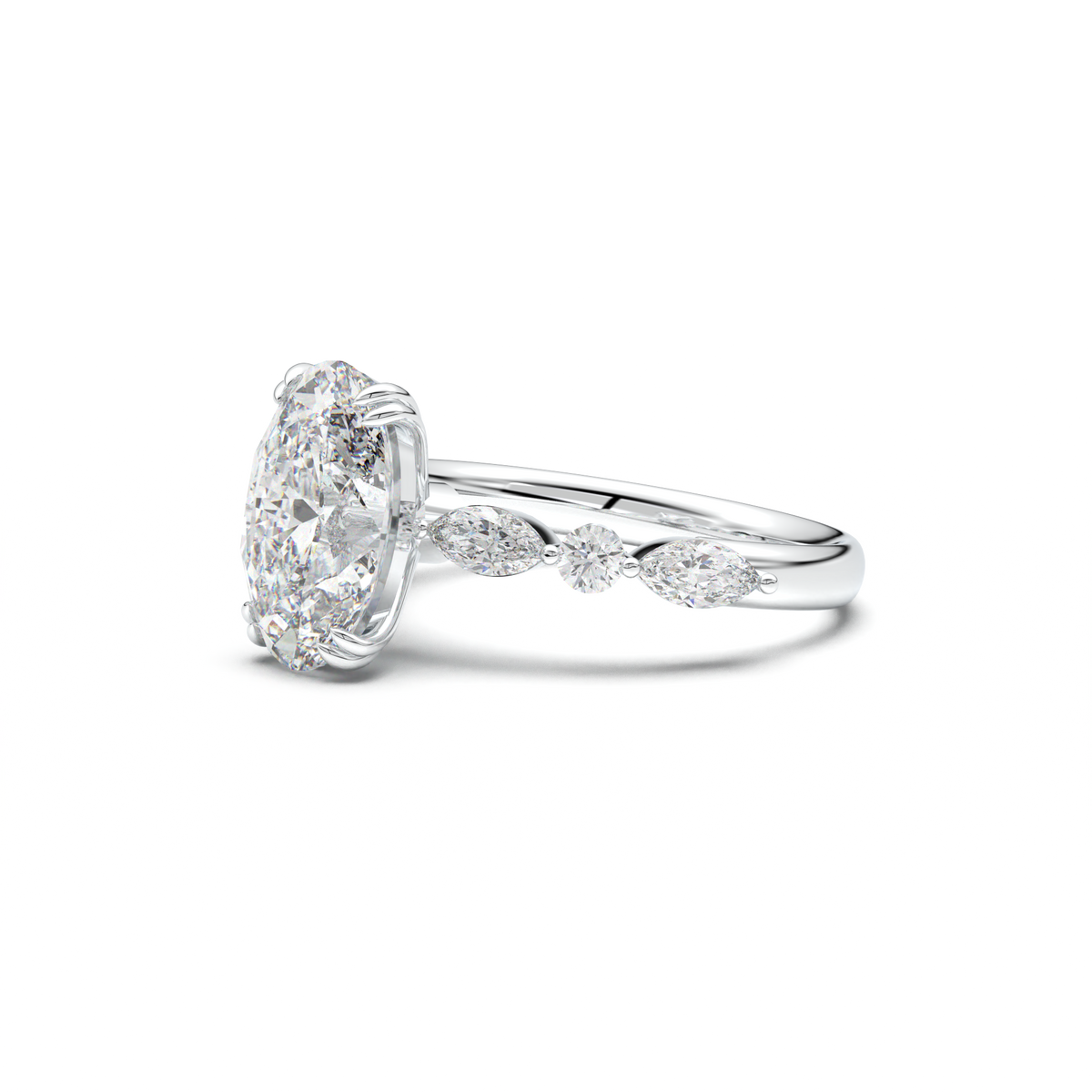 Oval Mixed-Shape Engagement Ring