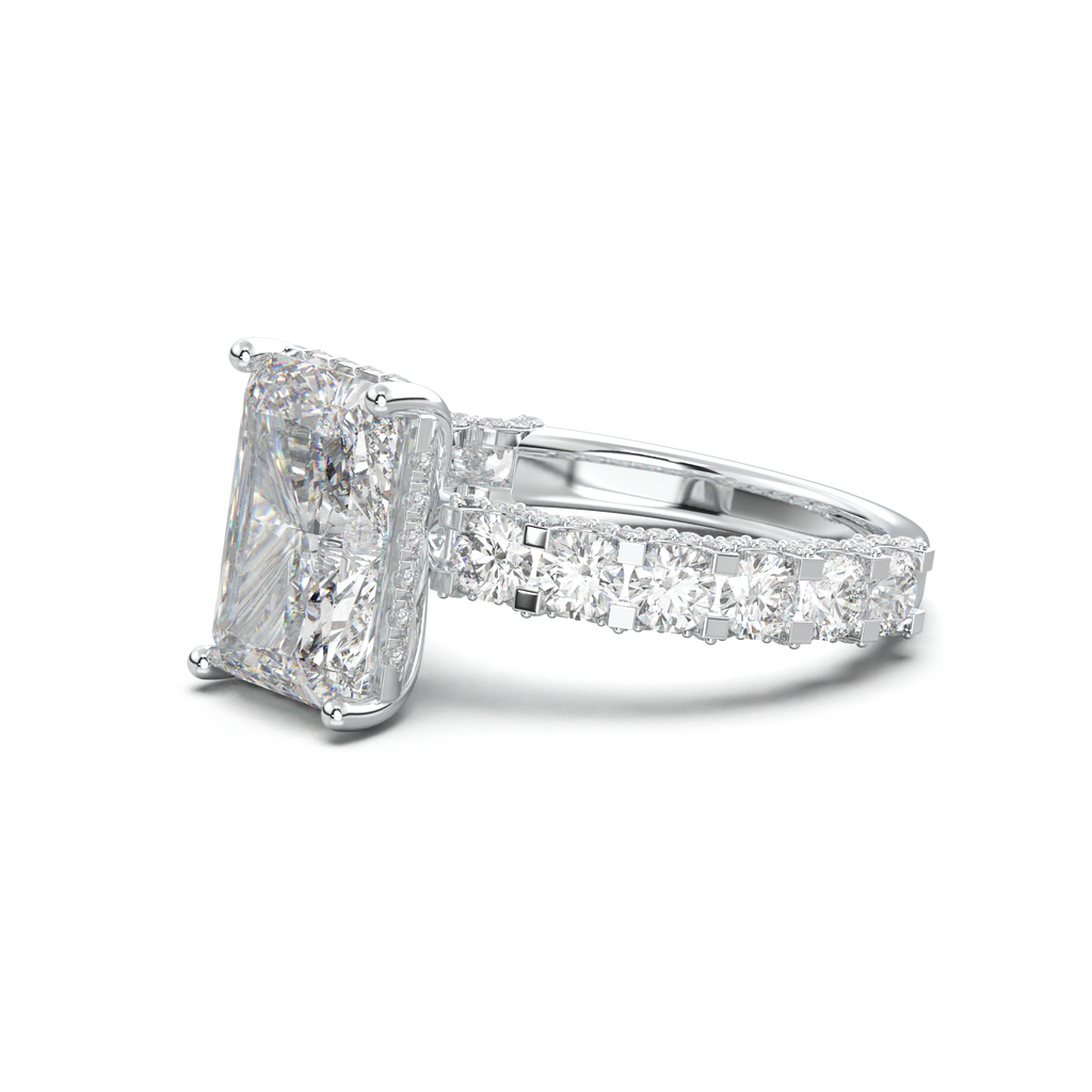 Radiant Diamond Band Engagement Ring