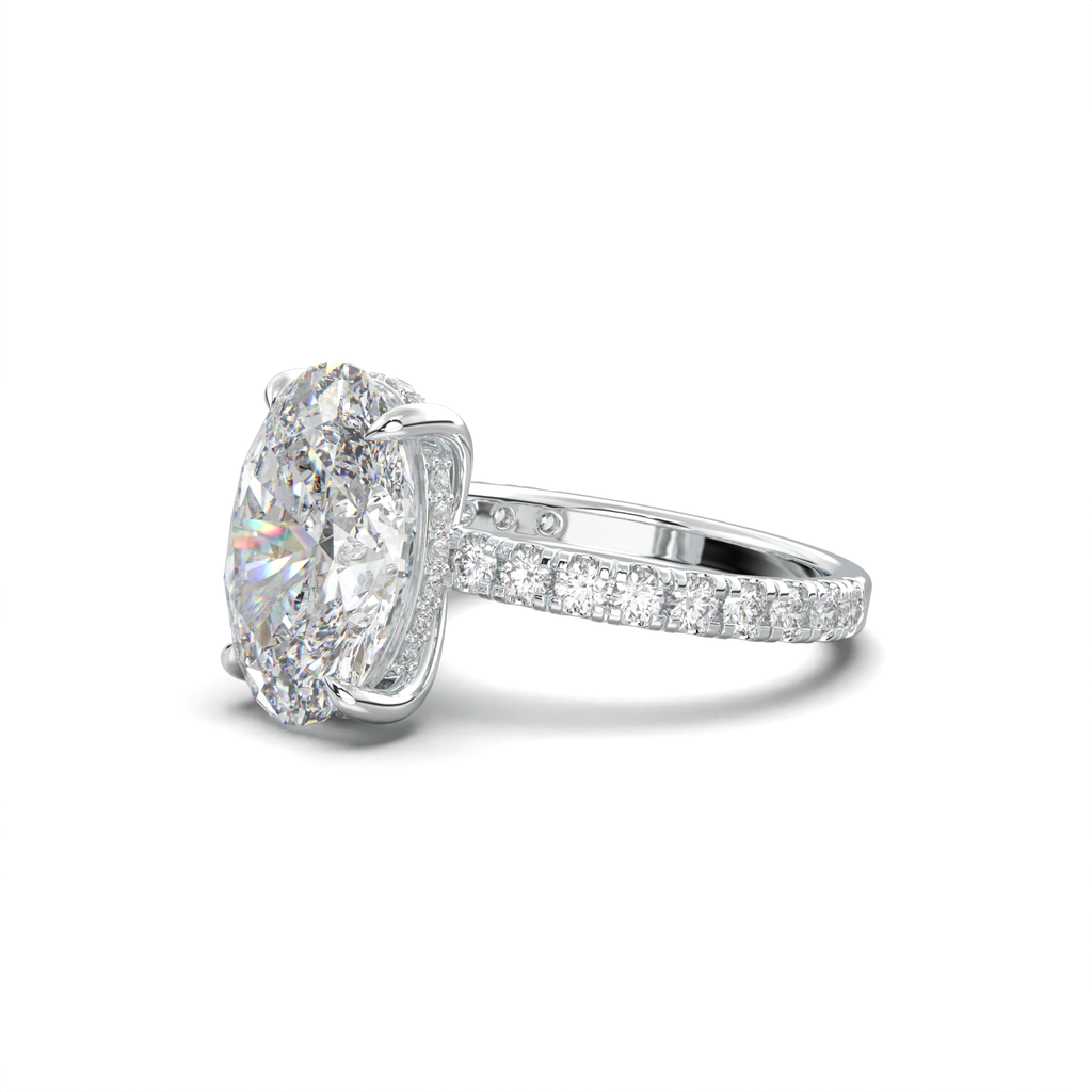 Oval Pavé Hidden Halo Engagement Ring