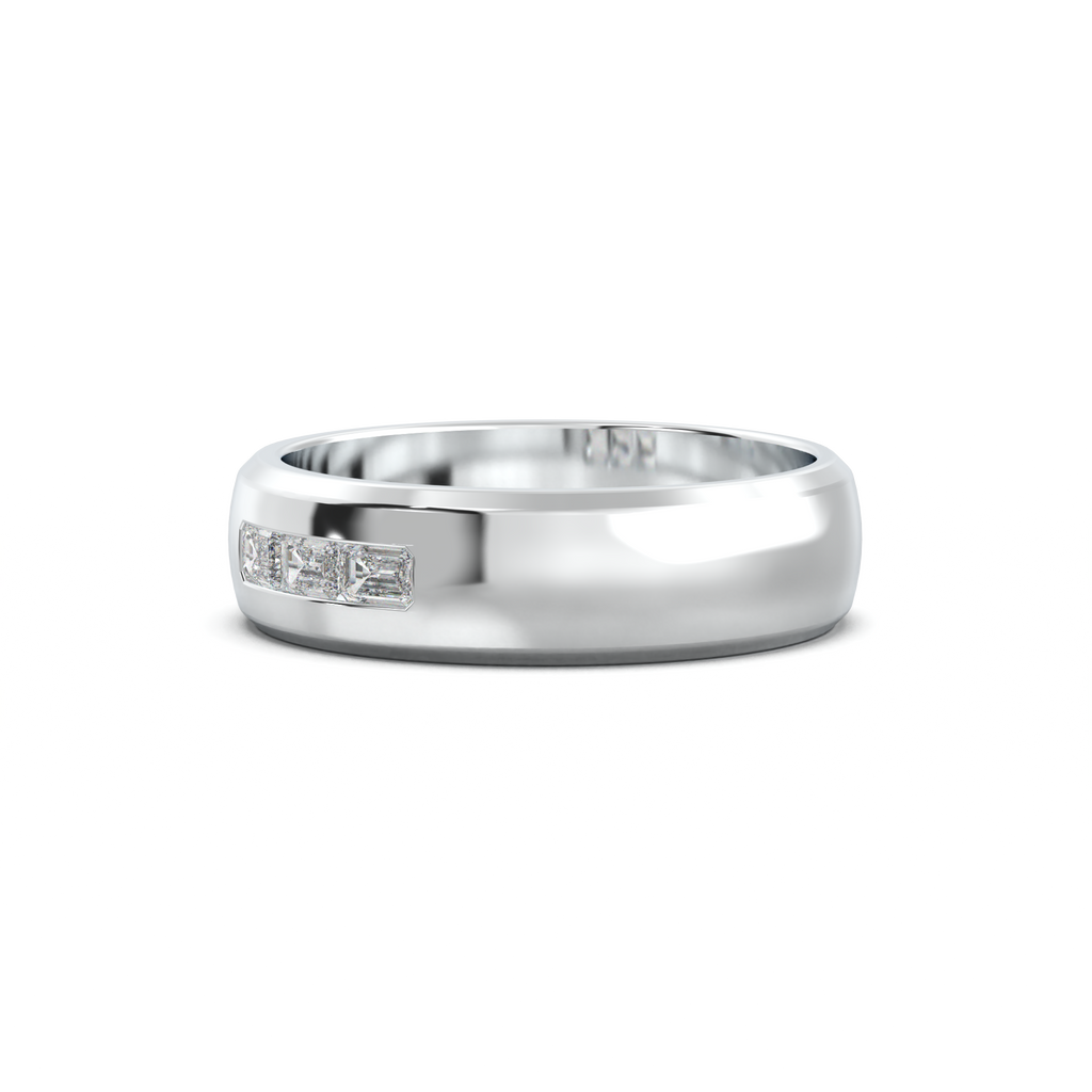 Three-Emerald Inlay Men's Band