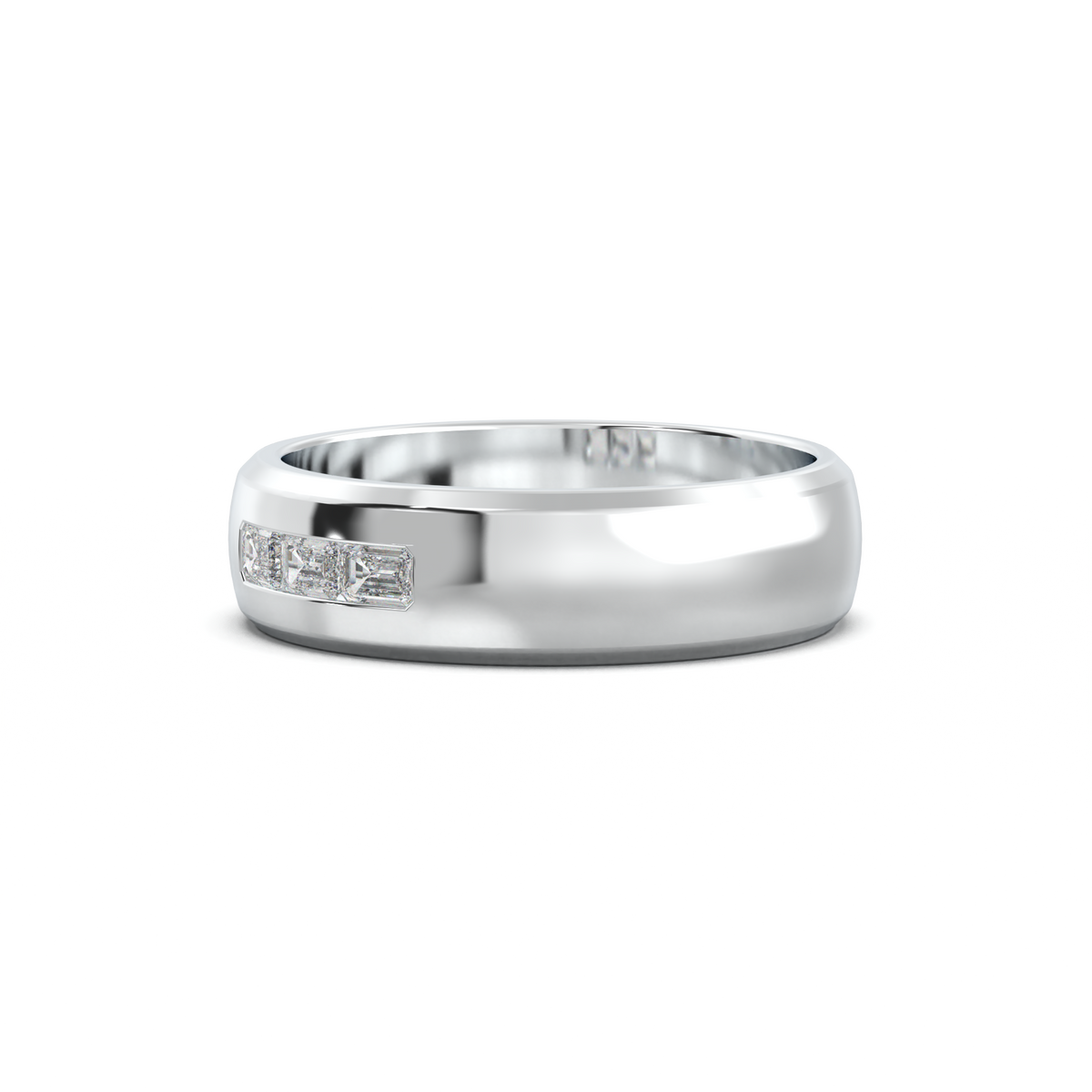 Three-Emerald Inlay Men's Band