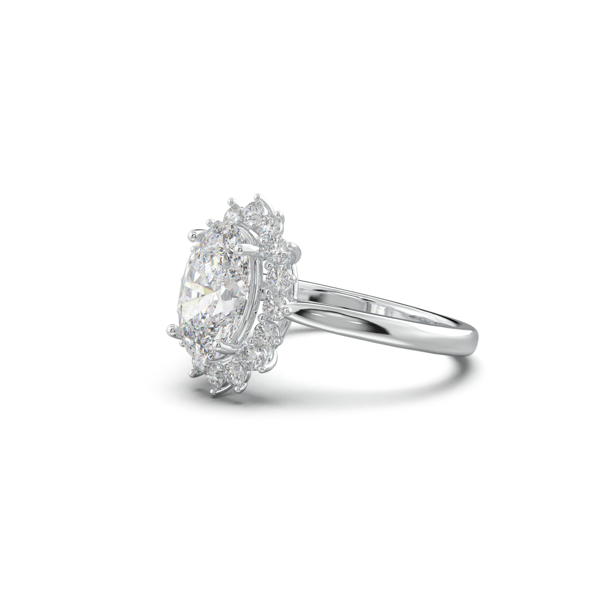 Oval Halo Engagement Ring