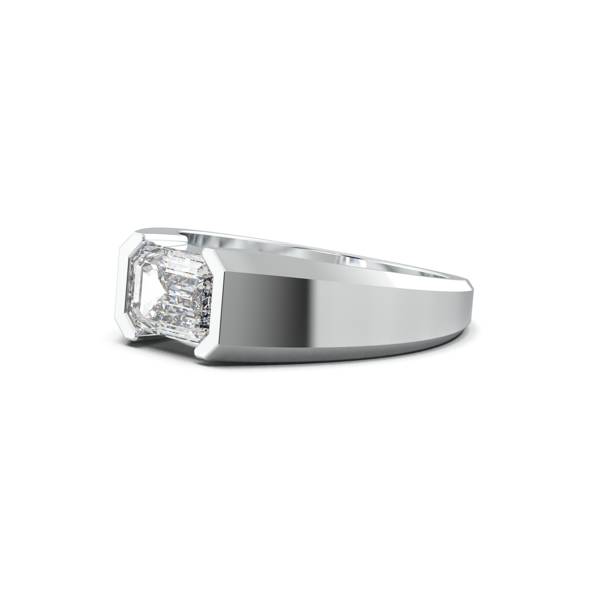 East-West Emerald Men's Ring