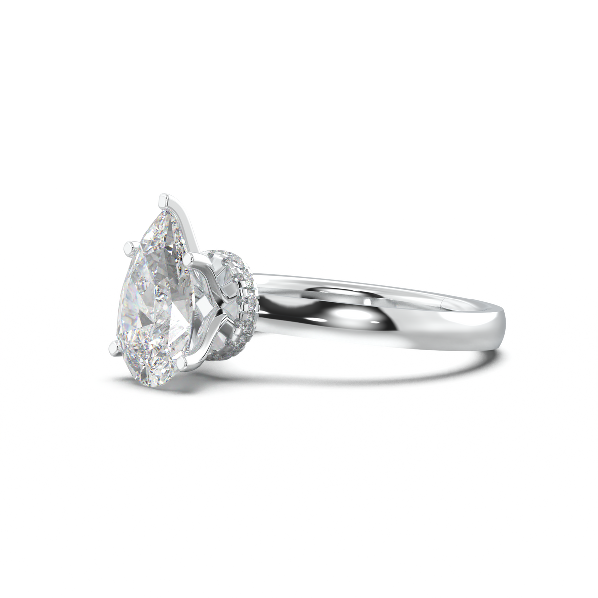 Cushion Hidden Pavé Engagement Ring