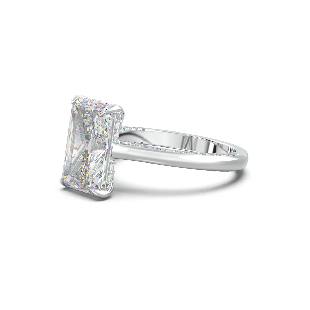 Radiant Pavé Hidden Halo Engagement Ring
