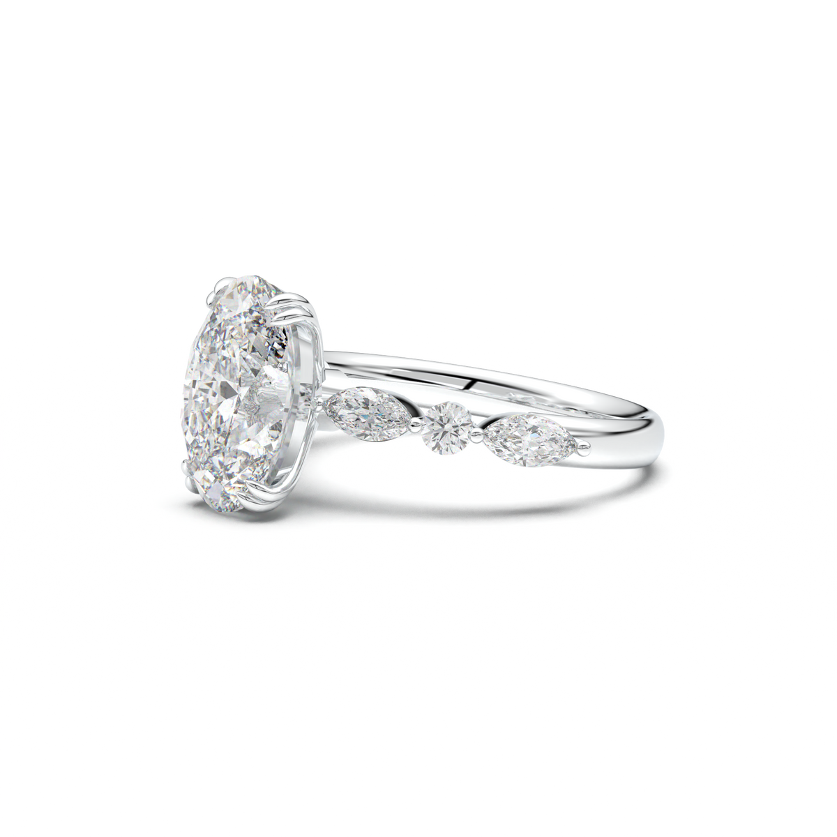 Oval Mixed-Shape Engagement Ring
