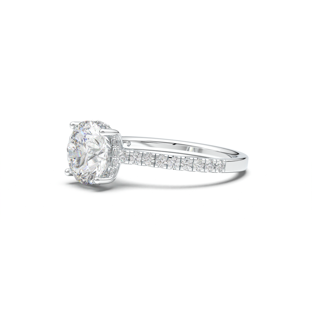 Round Pavé Engagement Ring
