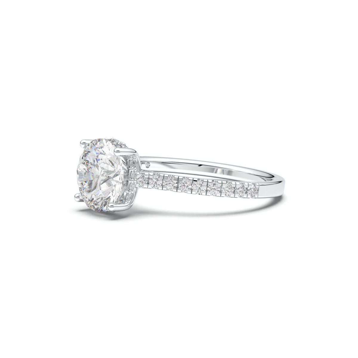 Round Pavé Engagement Ring